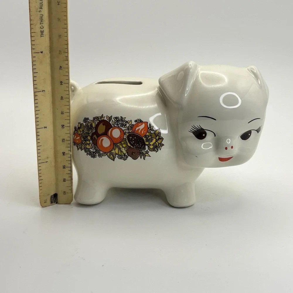Rare Vintage‎ Corning SPICE OF LIFE Pottery Pig Piggy Bank w/o Plug